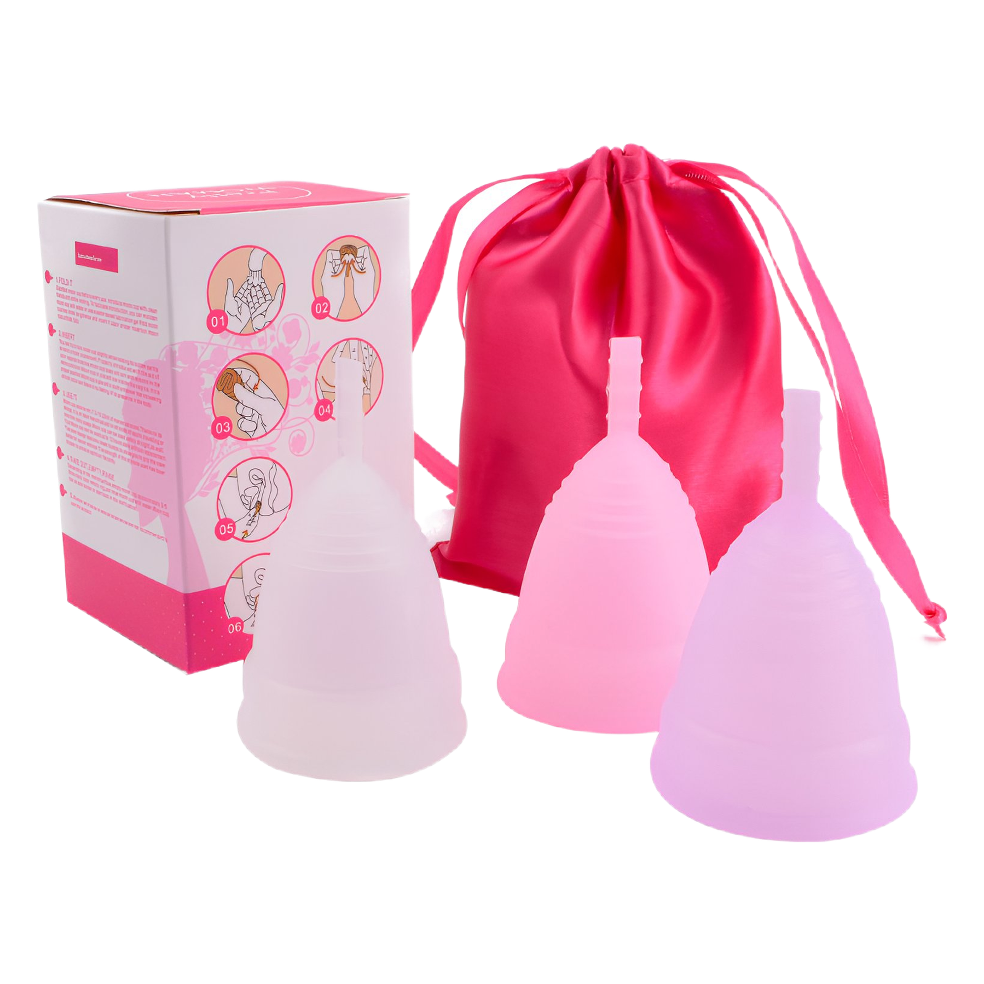 Leak-proof Silicone Menstrual Cup Color Box Packaging